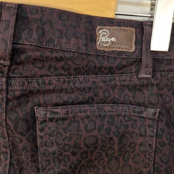 Paige Peg skinny Plum Cheetah jeans SZ 24 - Picture 5 of 8